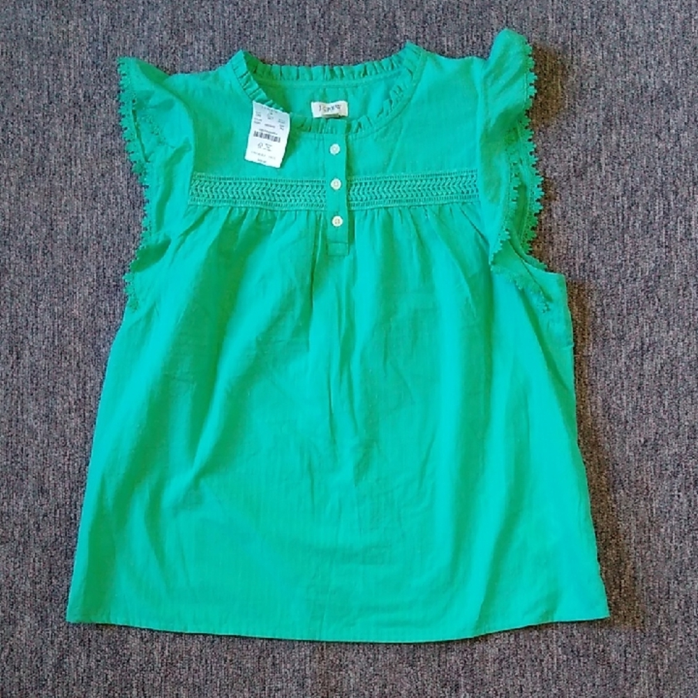 J. Crew Green Sleeveless Top